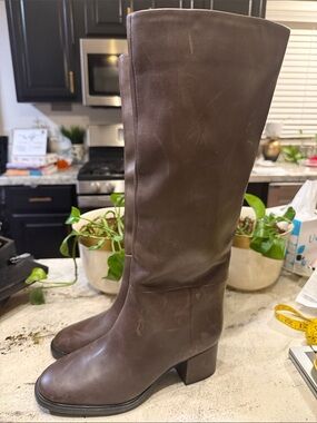 NordstromWomen's Brown Leather Mid Heel Boots size 7.5